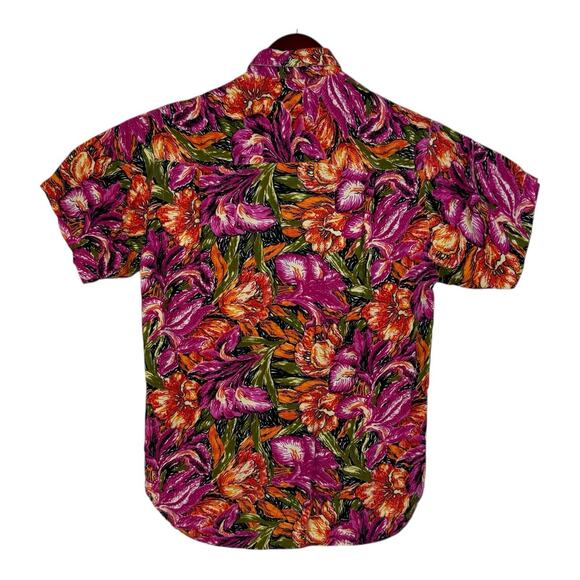 Vintage Guess Georges Marciano Button Up Colorful Floral Hawaiian Shirt Medium - Picture 5 of 14